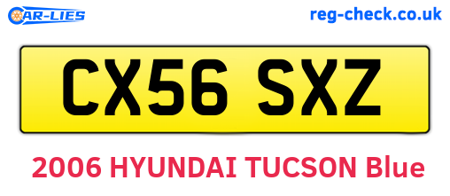 CX56SXZ are the vehicle registration plates.