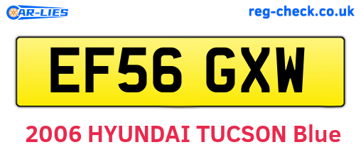 EF56GXW are the vehicle registration plates.