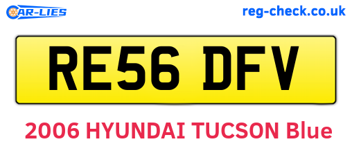 RE56DFV are the vehicle registration plates.