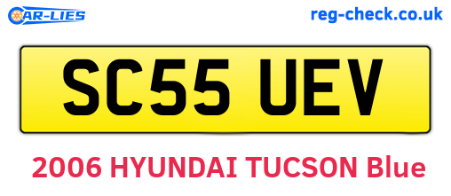 SC55UEV are the vehicle registration plates.