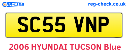 SC55VNP are the vehicle registration plates.