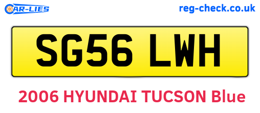 SG56LWH are the vehicle registration plates.