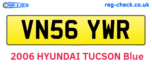 VN56YWR are the vehicle registration plates.