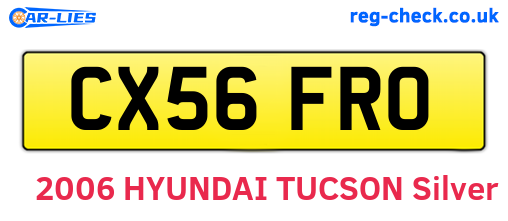 CX56FRO are the vehicle registration plates.
