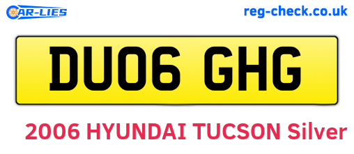 DU06GHG are the vehicle registration plates.