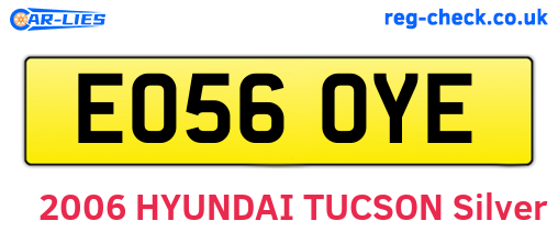 EO56OYE are the vehicle registration plates.