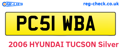 PC51WBA are the vehicle registration plates.