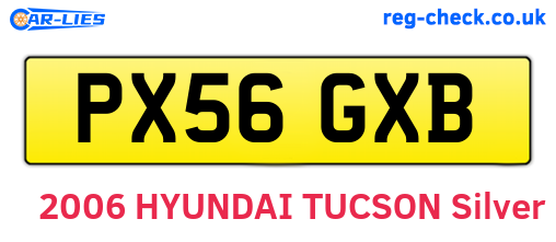 PX56GXB are the vehicle registration plates.