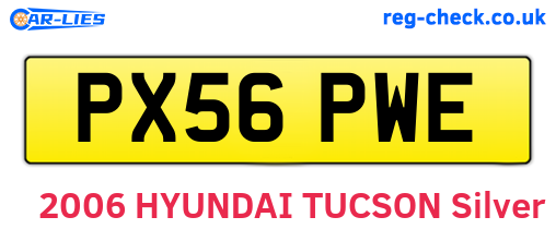PX56PWE are the vehicle registration plates.