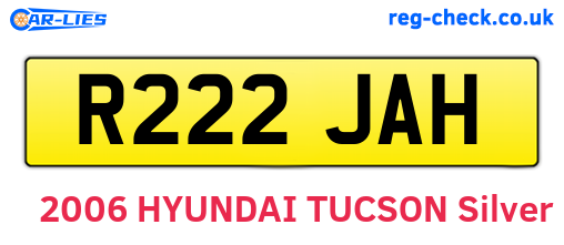 R222JAH are the vehicle registration plates.