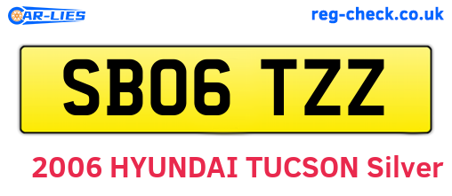 SB06TZZ are the vehicle registration plates.