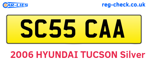 SC55CAA are the vehicle registration plates.