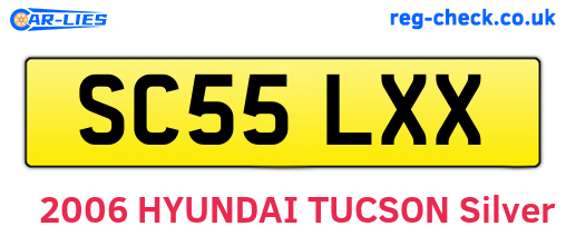 SC55LXX are the vehicle registration plates.