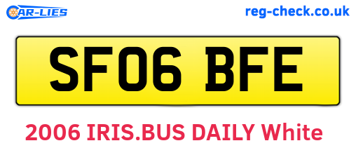 SF06BFE are the vehicle registration plates.