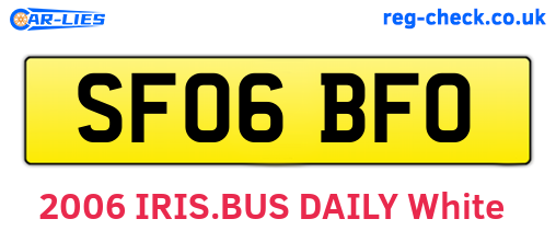SF06BFO are the vehicle registration plates.