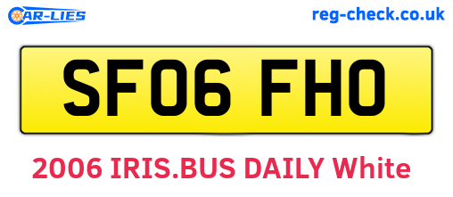 SF06FHO are the vehicle registration plates.