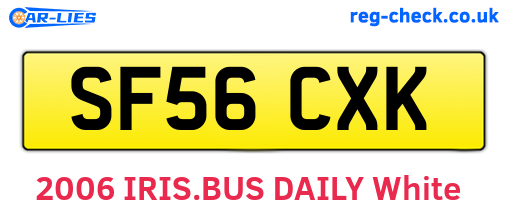 SF56CXK are the vehicle registration plates.