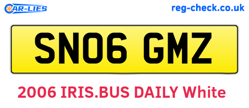 SN06GMZ are the vehicle registration plates.