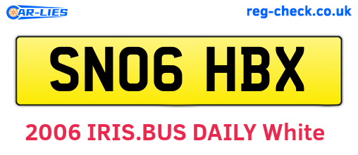 SN06HBX are the vehicle registration plates.