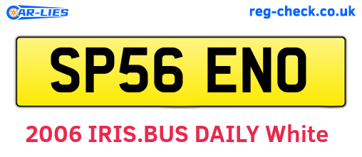 SP56ENO are the vehicle registration plates.