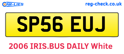 SP56EUJ are the vehicle registration plates.