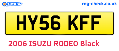 HY56KFF are the vehicle registration plates.