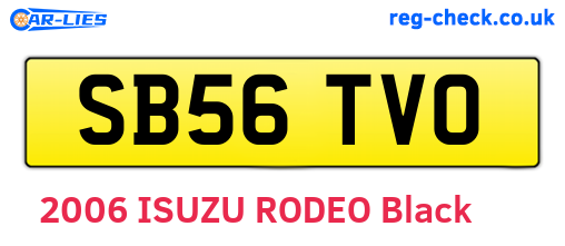 SB56TVO are the vehicle registration plates.