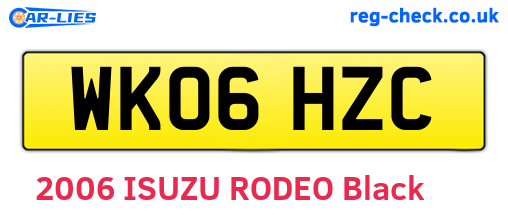 WK06HZC are the vehicle registration plates.