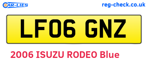 LF06GNZ are the vehicle registration plates.