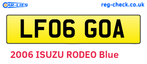 LF06GOA are the vehicle registration plates.