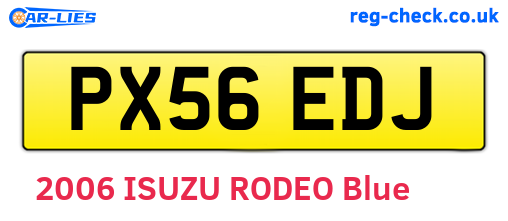 PX56EDJ are the vehicle registration plates.