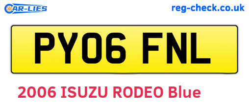 PY06FNL are the vehicle registration plates.
