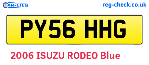 PY56HHG are the vehicle registration plates.