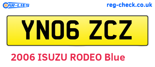 YN06ZCZ are the vehicle registration plates.