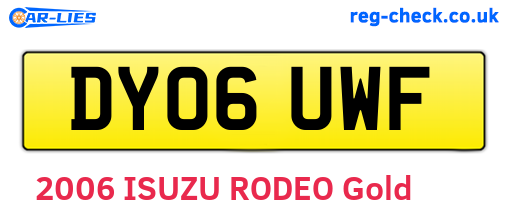 DY06UWF are the vehicle registration plates.
