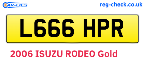 L666HPR are the vehicle registration plates.