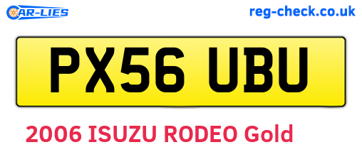 PX56UBU are the vehicle registration plates.