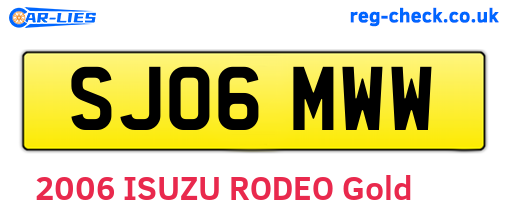 SJ06MWW are the vehicle registration plates.