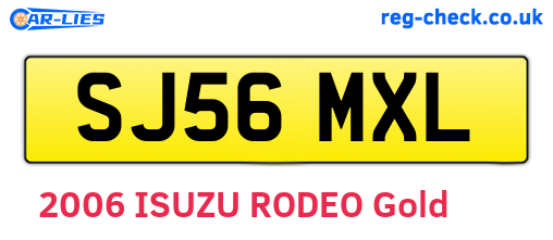 SJ56MXL are the vehicle registration plates.