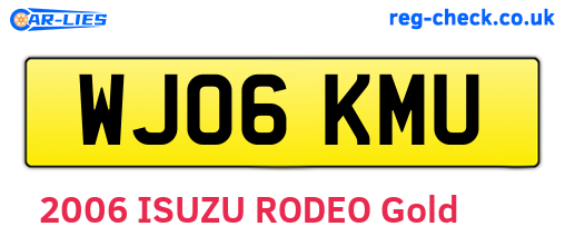 WJ06KMU are the vehicle registration plates.