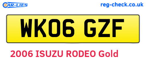 WK06GZF are the vehicle registration plates.