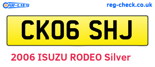 CK06SHJ are the vehicle registration plates.