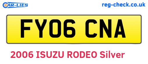 FY06CNA are the vehicle registration plates.