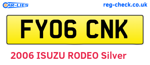 FY06CNK are the vehicle registration plates.