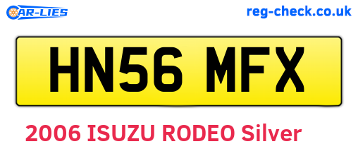 HN56MFX are the vehicle registration plates.