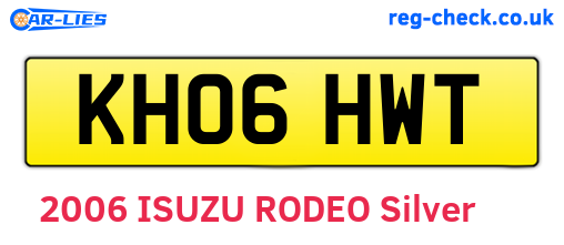 KH06HWT are the vehicle registration plates.