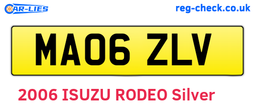 MA06ZLV are the vehicle registration plates.