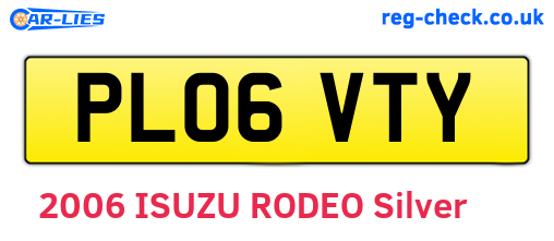 PL06VTY are the vehicle registration plates.