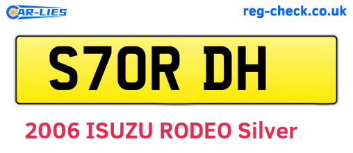 S70RDH are the vehicle registration plates.