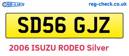 SD56GJZ are the vehicle registration plates.